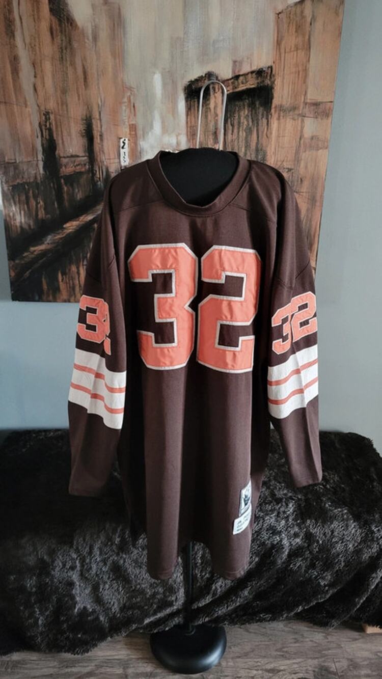 Mitchell & Ness Jim Brown Cleveland Browns 1964 Throwback Jersey #32